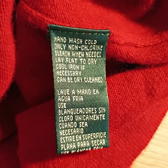 Vintage Lauren Ralph Lauren Brick Red Mallard Wool Blend Sweater Size Lg NWT - Picture 7 of 7